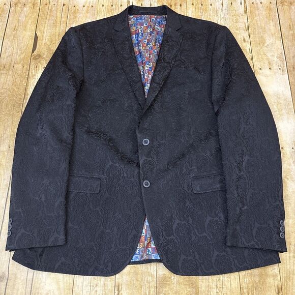 Visconti Other - Luciano Visconti Blazer Black Paisley Embroidered Size XL
